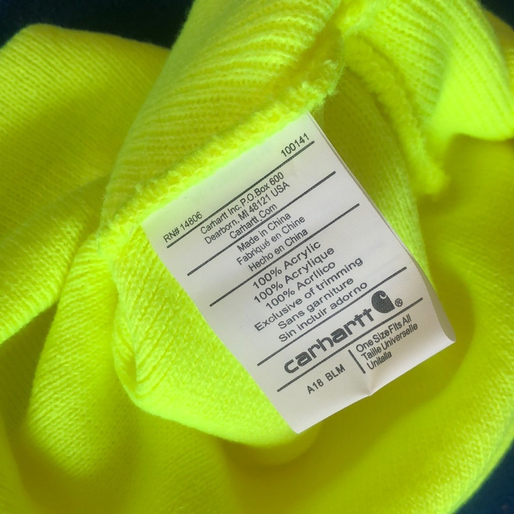 - ⭐️CARHARTT neon green beanie cap *NEW* - Picture 5 of 6